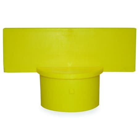 National Marker Co 5-1/2W Warning Post Sign Adapter, Yellow HDSAY